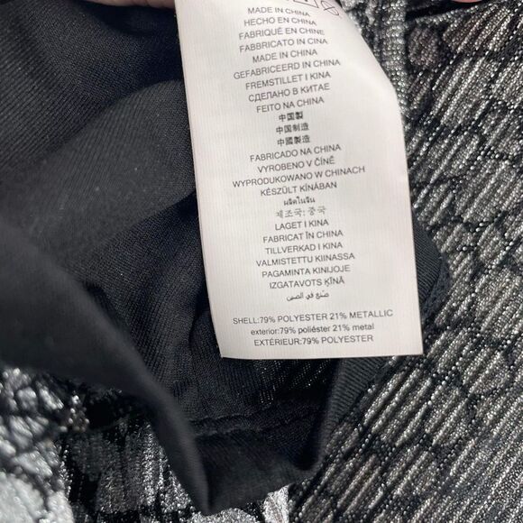 Michael Kors Women's Sleeveless Halter Peplum Top Silver Black Metallic Size 1X - Picture 5 of 15